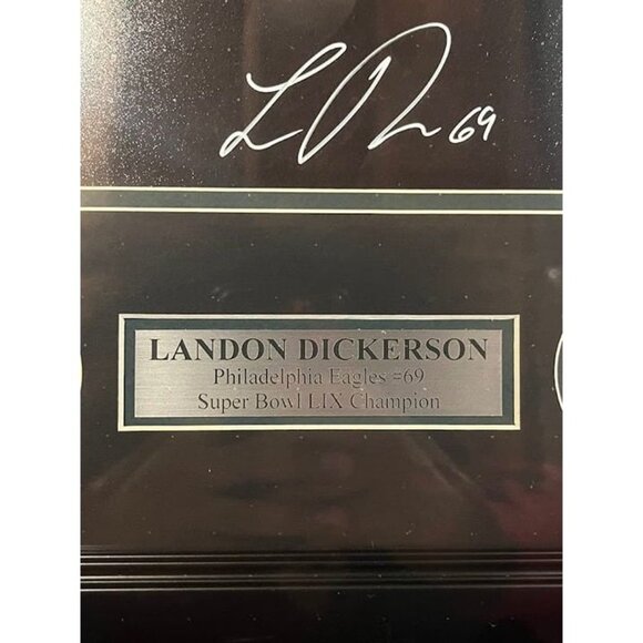 Landon Dickerson signed autographed Eagles SBLIX 11x14 Photo Framed Beckett - Picture 3 of 4